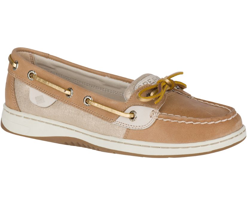 Sperry Angelfish Metallic Boat Shoes Beige / Metal | KAB-986175