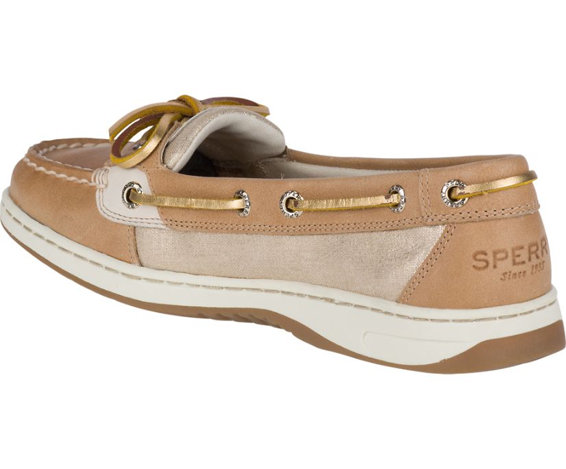 Sperry Angelfish Metallic Boat Shoes Beige / Metal | KAB-986175