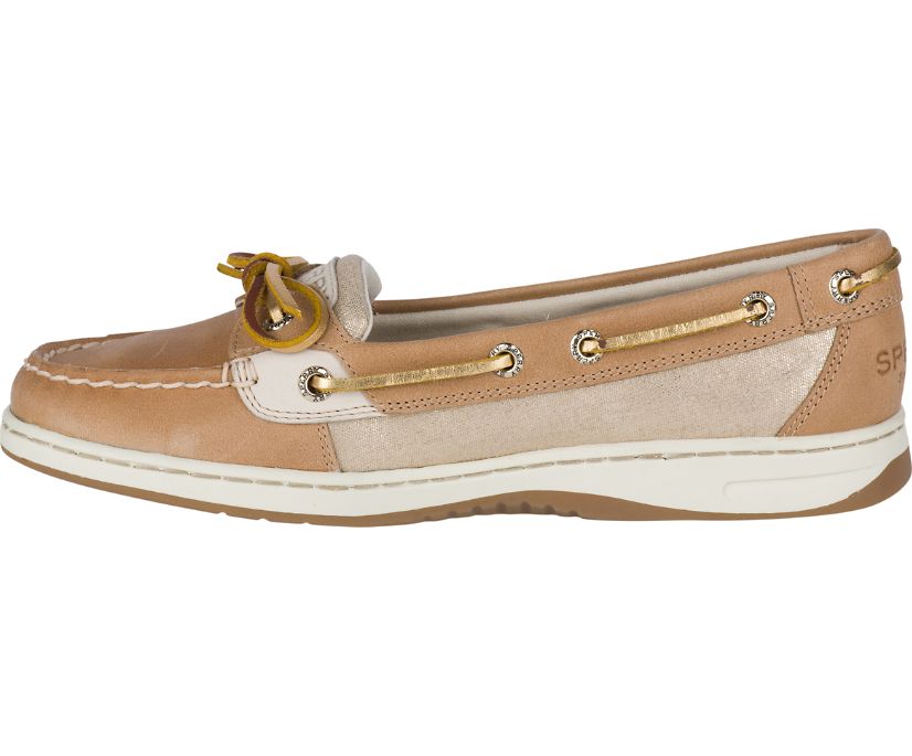 Sperry Angelfish Metallic Boat Shoes Beige / Metal | KAB-986175