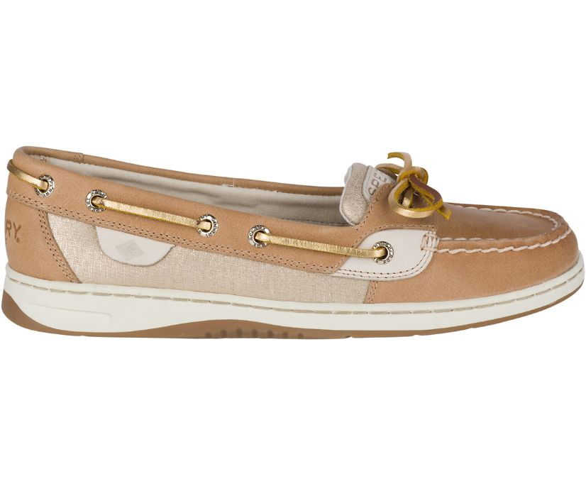 Sperry Angelfish Metallic Boat Shoes Beige / Metal | KAB-986175