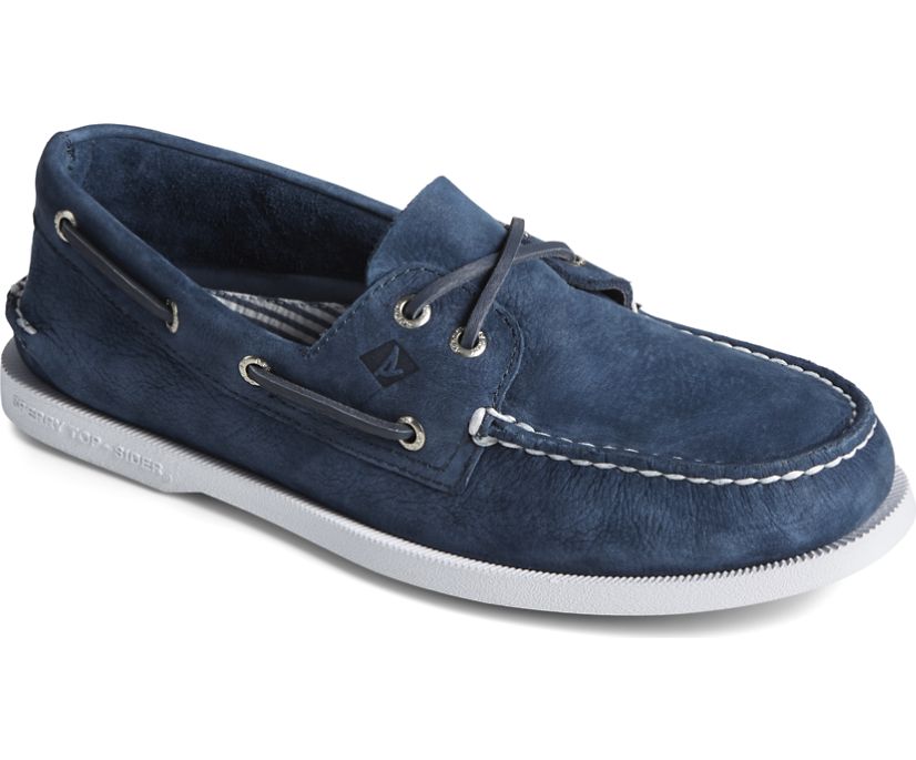 Sperry Authentic Original 2-Eye Seersucker Boat Shoes Navy | FKT-320789