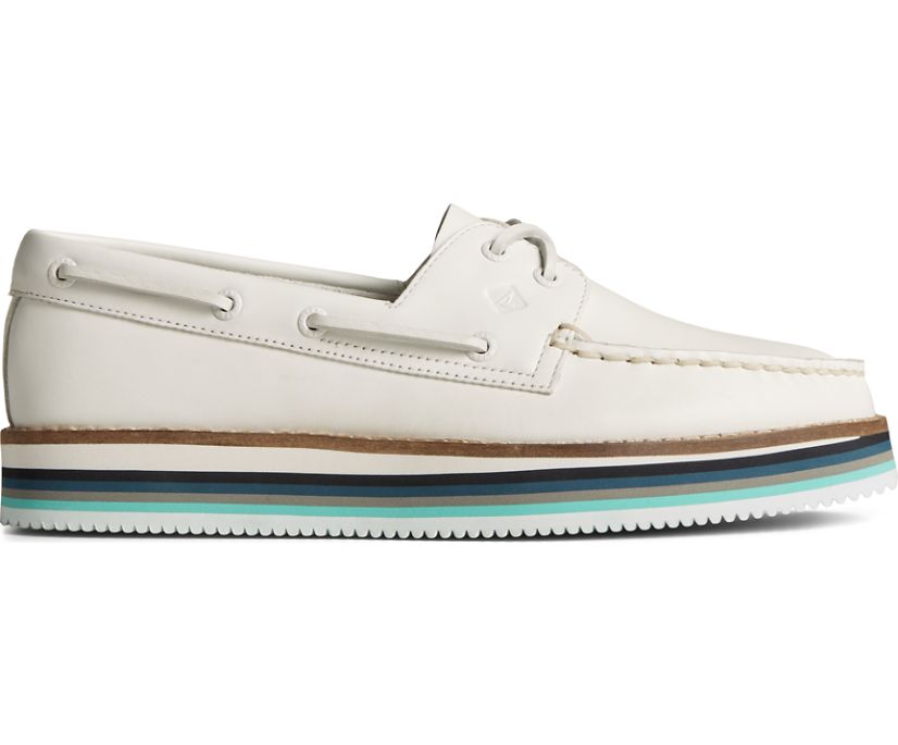 Sperry Authentic Original Stacked Boat Shoes White | VPN-956214