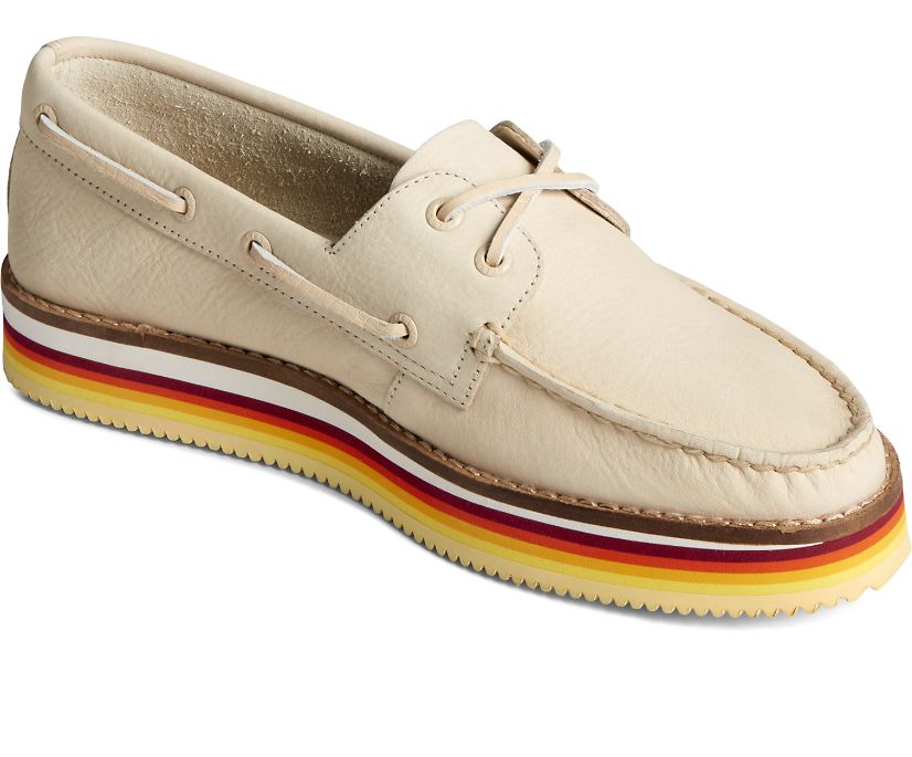 Sperry Authentic Original Stacked Boat Shoes White | WOH-679482