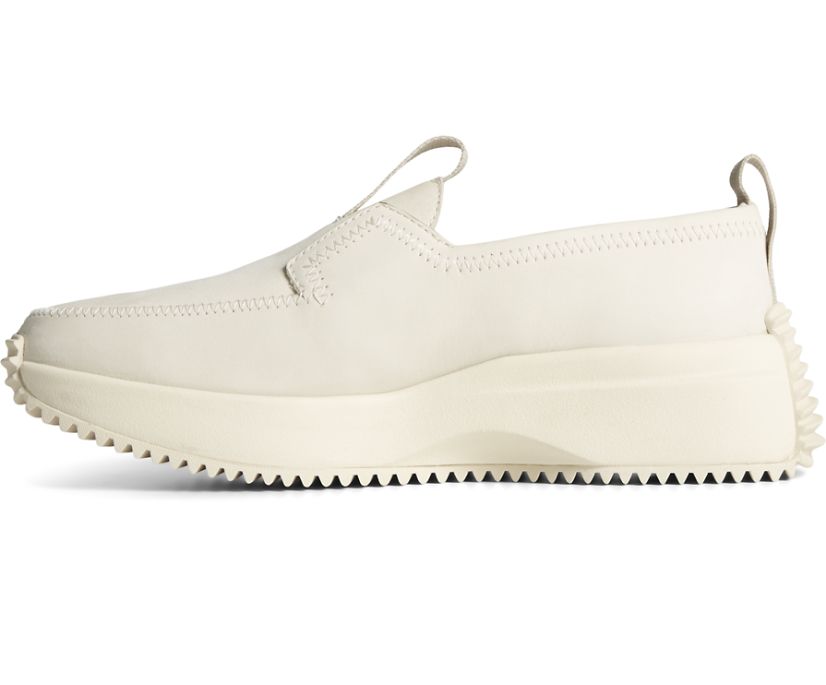 Sperry Boat Runner Leather Boat Shoes White | KSM-742153