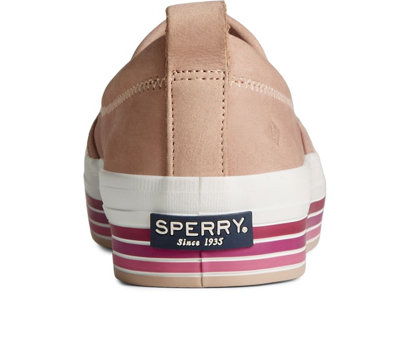 Sperry Crest Twin Gore Platform Stripe Slip On Sneakers Rose | YBW-974182