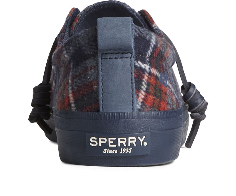 Sperry Crest Vibe Plaid Wool Sneakers Navy | LBI-041236