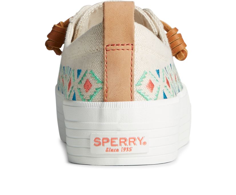 Sperry Crest Vibe Platform Embroidered Sneakers Brown | XHC-846752