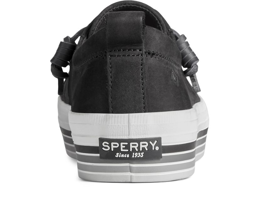 Sperry Crest Vibe Platform Stripe Sneakers Black | VQT-143295