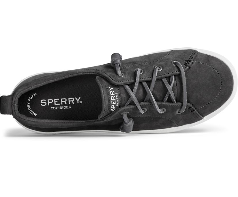 Sperry Crest Vibe Platform Stripe Sneakers Black | VQT-143295