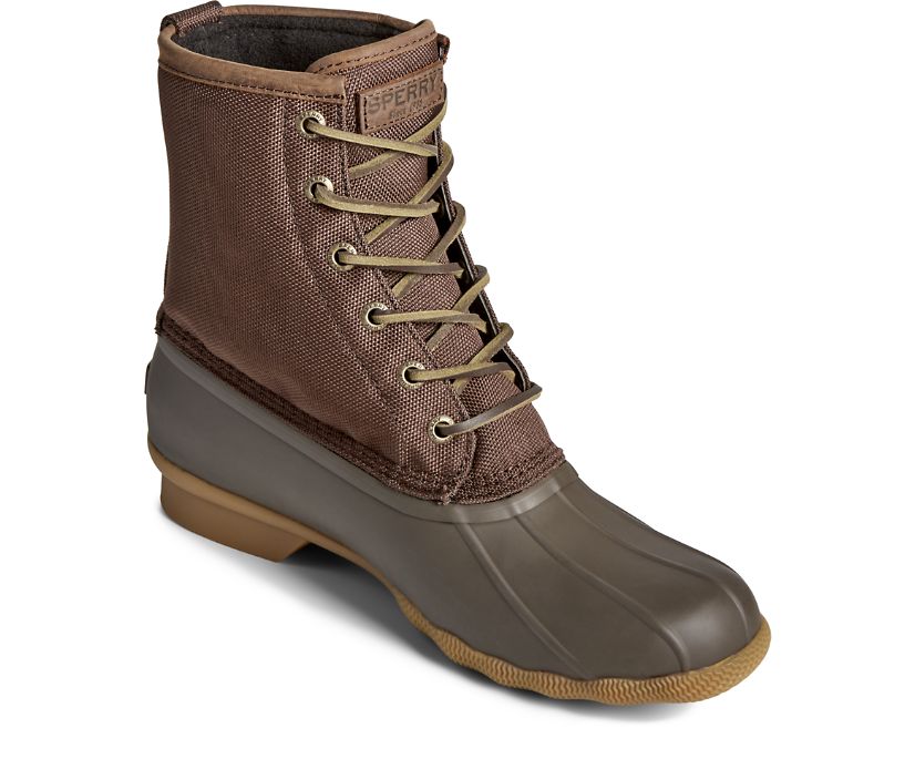 Sperry Saltwater Textile Duck Boots Brown | FMD-254368