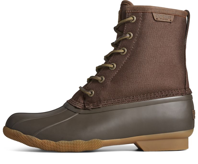 Sperry Saltwater Textile Duck Boots Brown | FMD-254368