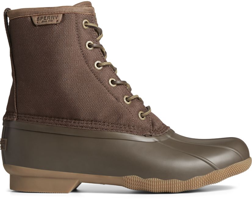 Sperry Saltwater Textile Duck Boots Brown | FMD-254368