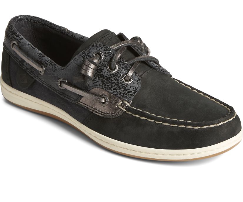 Sperry Songfish Metallic Boat Shoes Black | YIU-163247