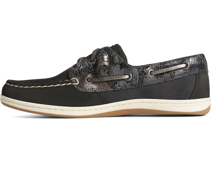 Sperry Songfish Metallic Boat Shoes Black | YIU-163247