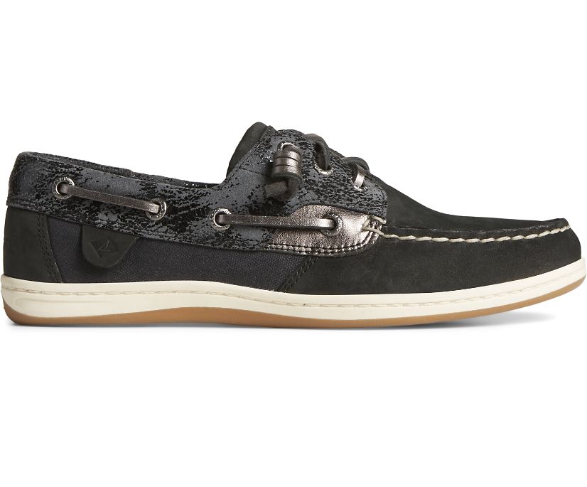 Sperry Songfish Metallic Boat Shoes Black | YIU-163247