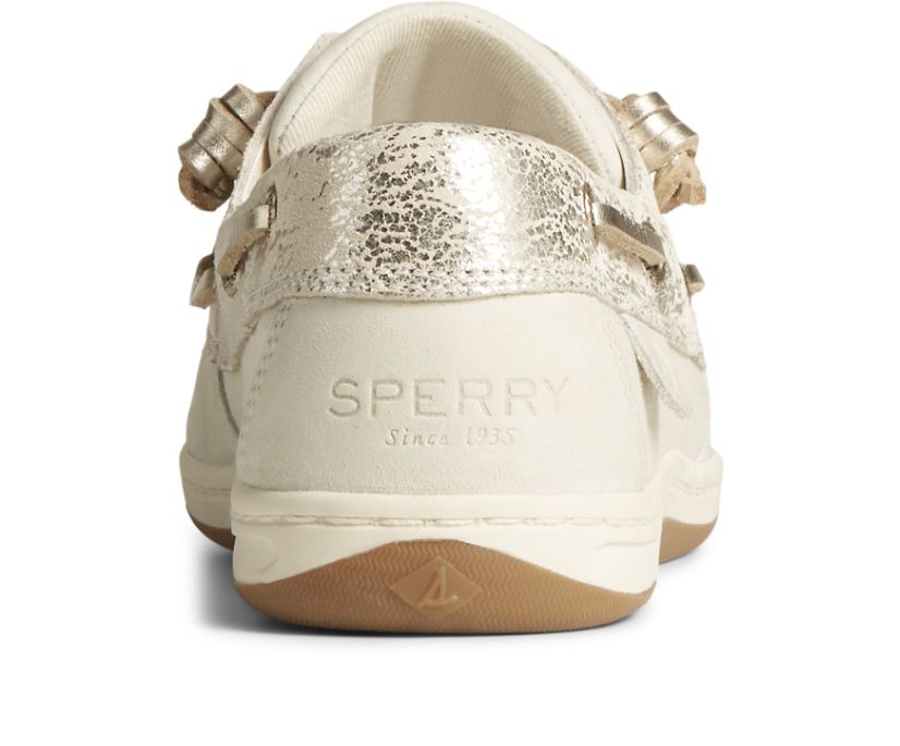 Sperry Songfish Metallic Boat Shoes White | ROA-502714