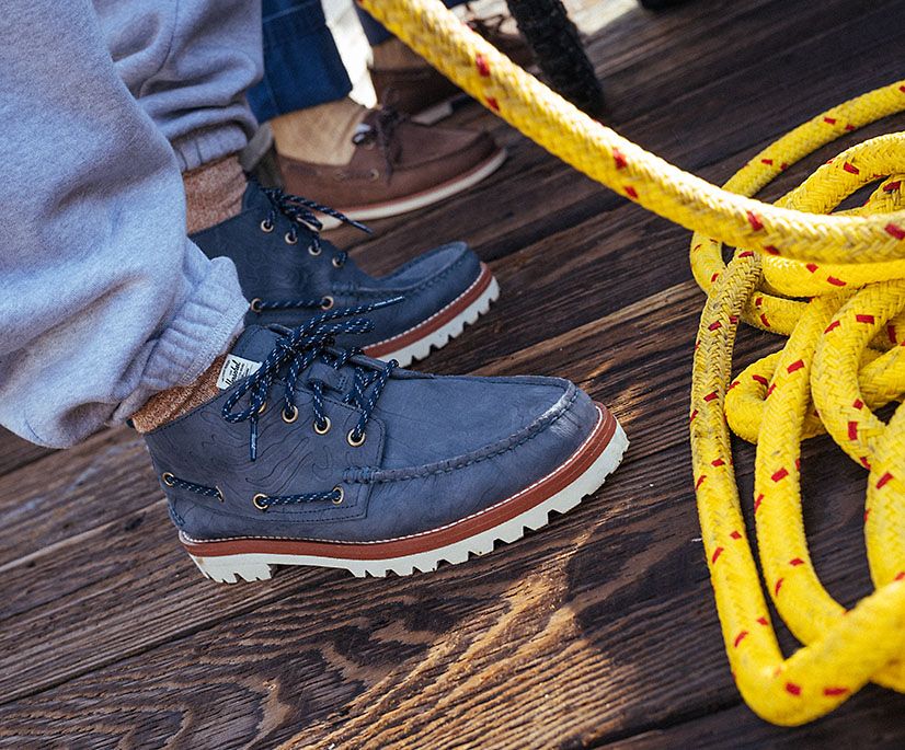 Sperry x Herschel Authentic Original Vibram Chukka Boots Navy | VCS-360159