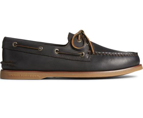 Sperry Gold Cup Authentic Original Burnished Boat Shoes Black | QPA-608143