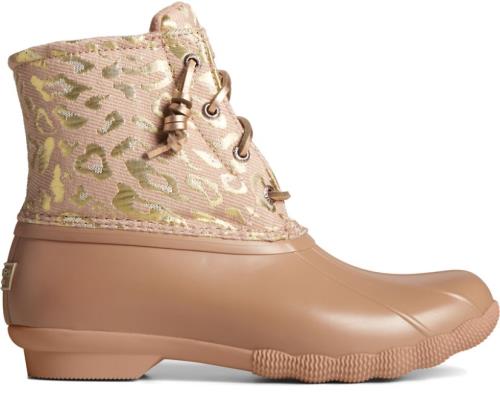 Sperry Saltwater Metallic Jacquard Duck Boots Rose | JEZ-301748