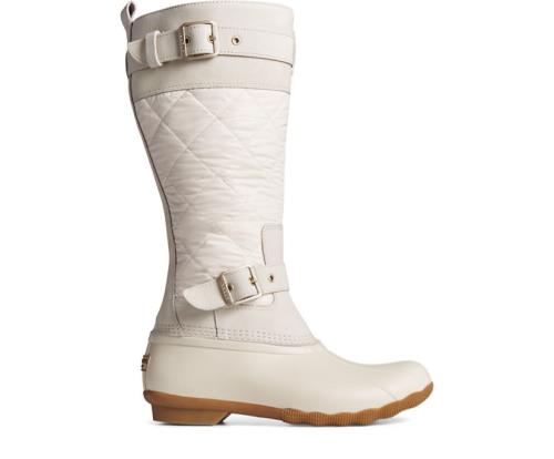 Sperry Saltwater Tall Nylon Duck Boots White | DMP-029764