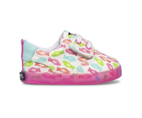 Sperry Spinnaker Crib Junior Washable Sneakers White / Multicolor | TUS-987302